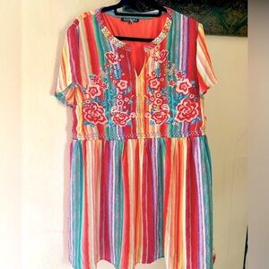 Glitzy girls colorful dress 1x